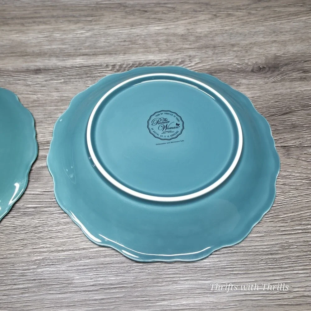 Pioneer‎ Woman Lace Cowgirl Stoneware - Teal - Two Replacement 8.5